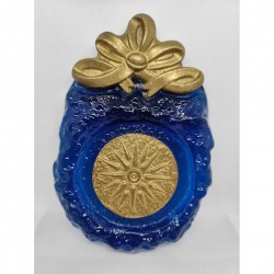 Handmade Blown Glass with Bronze Elements & Vergina Sun