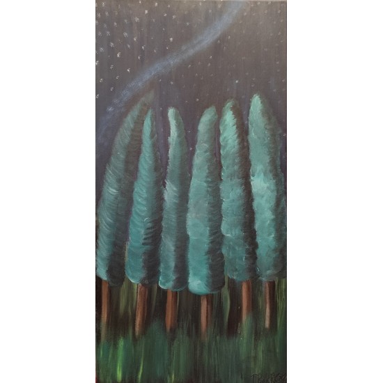Hand-Painted Artwork – “Night in the Forest”