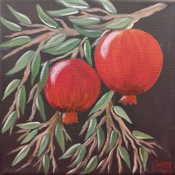 Hand-Painted Artwork – "Pomegranates"