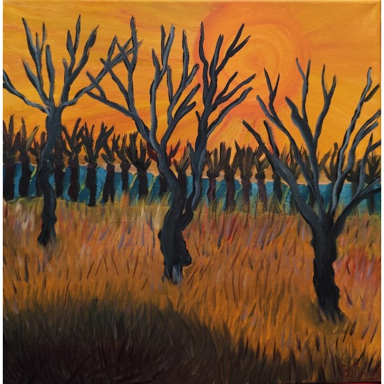 Acrylic Painting – "Burnt Forest"