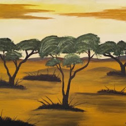 Acrylic Painting – "Three Trees in the Desert"