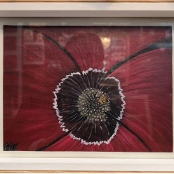 Acrylic Painting – "Poppy in Frame"