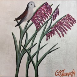 Acrylic Painting – "Bird on a Flower"