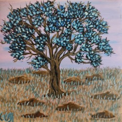 Acrylic Painting – "Tree at Sunset" (Part of Triptych)