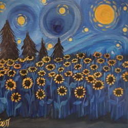 Acrylic Painting – "Sunflowers" (Part of Triptych)