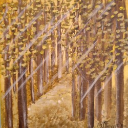 Autumn Landscape in Triptych – Hand-Painted with Acrylics