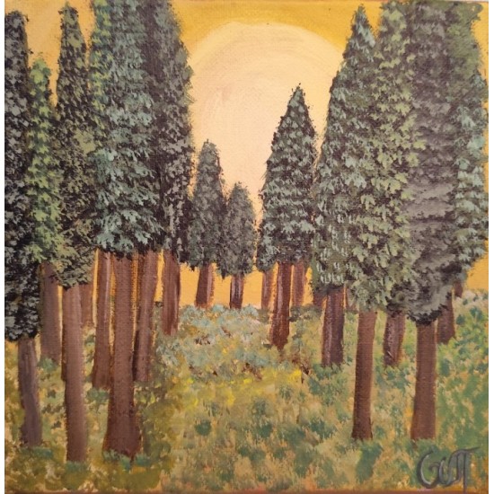 Autumn Landscape in Triptych – Hand-Painted with Acrylics