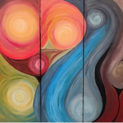 Modern Triptych – Hand-Painted with Acrylics