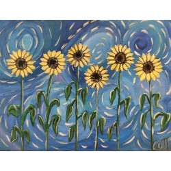 Hand-Painted Artwork – Sunflowers, Acrylic on Canvas