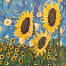 Hand-Painted Sunflower Artwork