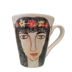 Hand-Painted Ceramic Mug by Greek Artists