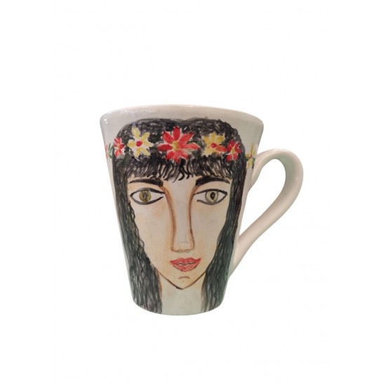 Hand-Painted Ceramic Mug by Greek Artists