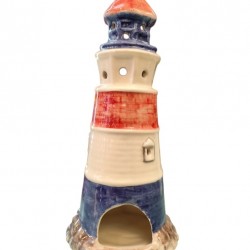 Handmade Ceramic Lighthouse Candle Holder – Light & Greek Art