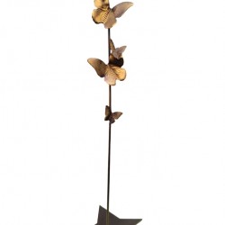 Oxidized Bronze Candle Holder with Butterflies (47x17 cm) – Handmade by Greek Artists