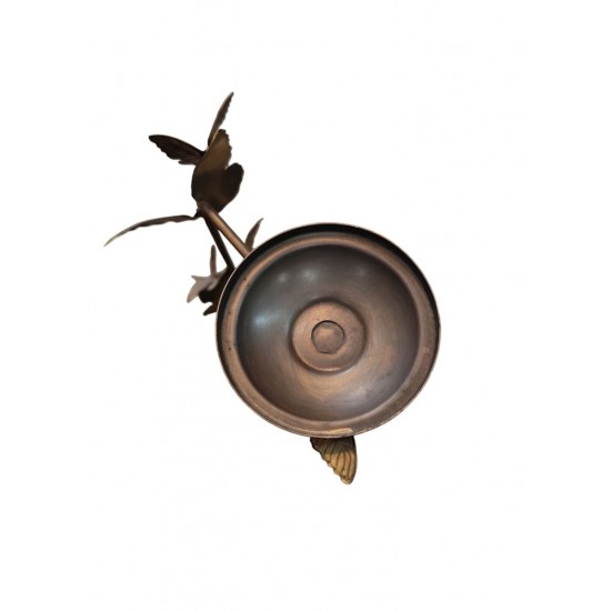 Oxidized Bronze Candle Holder with Butterflies (47x17 cm) – Handmade by Greek Artists