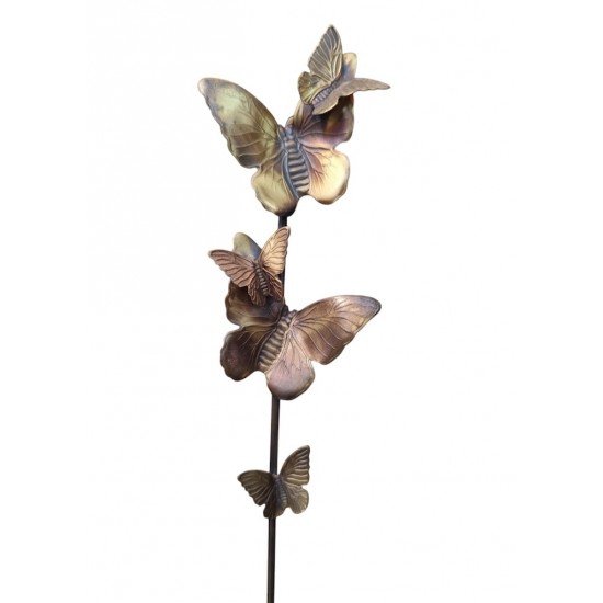 Oxidized Bronze Candle Holder with Butterflies (45x17 cm) – Handmade by Greek Artists