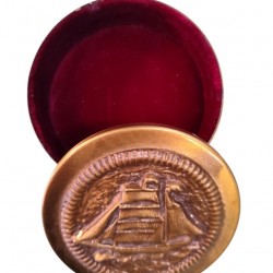 Handmade Bronze Jewelry Box with Velvet Interior Lining – Created by Greek Artists (3.5x10 cm)