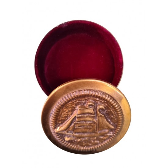 Handmade Bronze Jewelry Box with Velvet Interior Lining – Created by Greek Artists (3.5x10 cm)