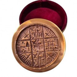 Handmade Bronze Jewelry Box with Velvet Interior Lining – Created by Greek Artists (3.5x10 cm)