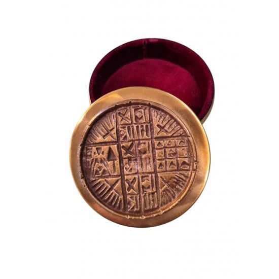 Handmade Bronze Jewelry Box with Velvet Interior Lining – Created by Greek Artists (3.5x10 cm)