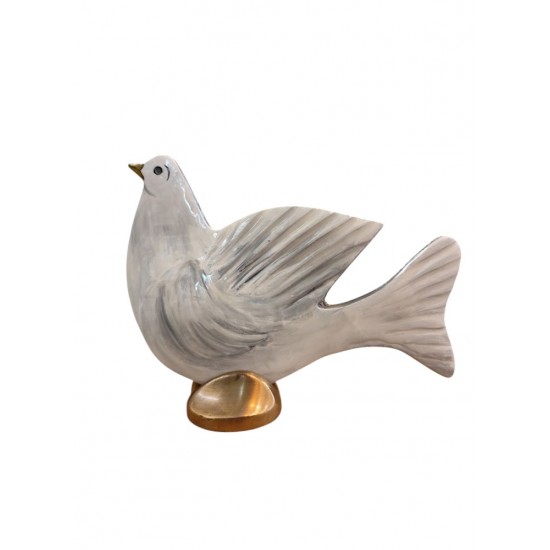 Handmade Solid Aluminum Dove with Bronze Base – Crafted by Greek Artists