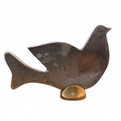 Handmade Solid Aluminum Dove with Bronze Base – Crafted by Greek Artists