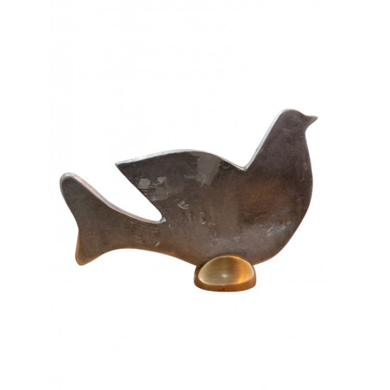 Handmade Solid Aluminum Dove with Bronze Base – Crafted by Greek Artists