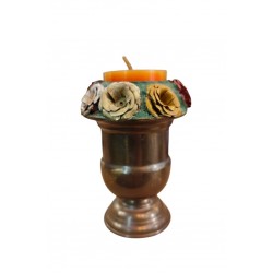 Handmade Bronze Candelabrum with Raised Roses – Crafted by Greek Artists