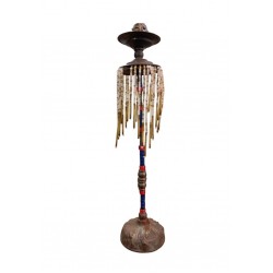 Handmade Bronze Candelabrum Adorned with Beads – Crafted by Greek Artists
