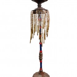 Handmade Bronze Candelabrum Adorned with Beads – Crafted by Greek Artists