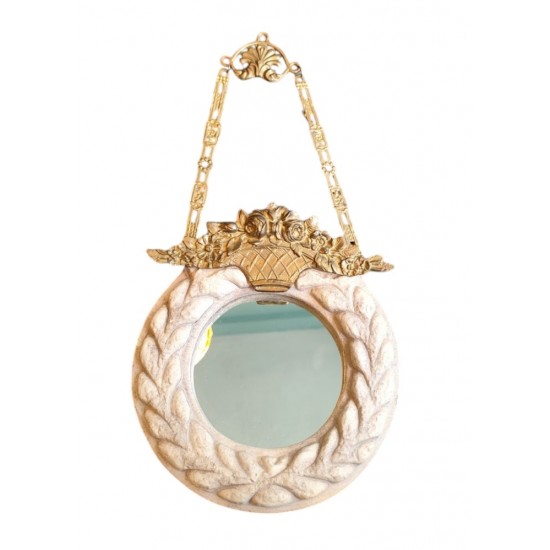 Handmade Stone Mirror with Bronze Decorations – Crafted by Greek Artists