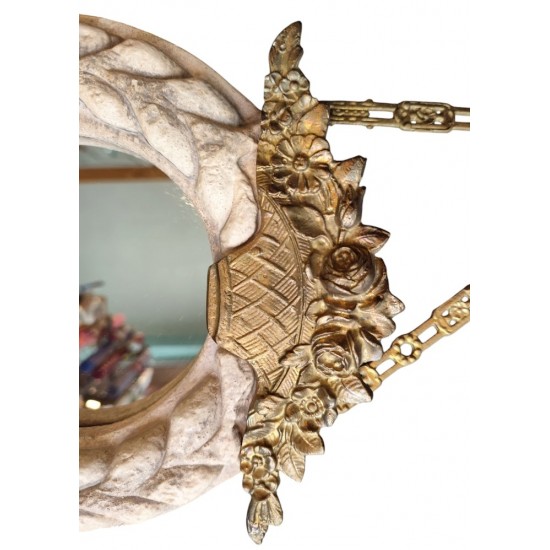Handmade Stone Mirror with Bronze Decorations – Crafted by Greek Artists