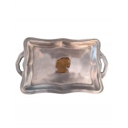 Handmade Silver Plate with the Bust of Alexander the Great – Crafted by Greek Artists