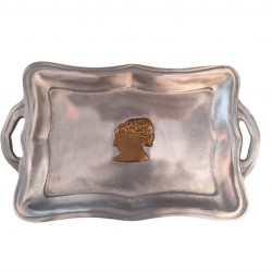 Handmade Silver Plate with the Bust of Alexander the Great – Crafted by Greek Artists