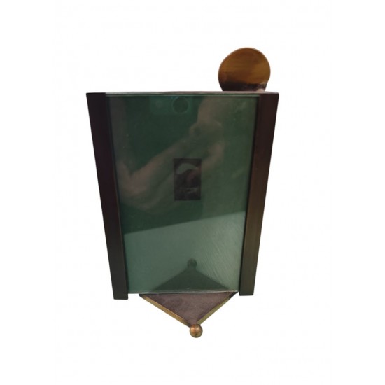 Brass Tabletop Frame with Hand-Painted Balloon – Handmade Artwork