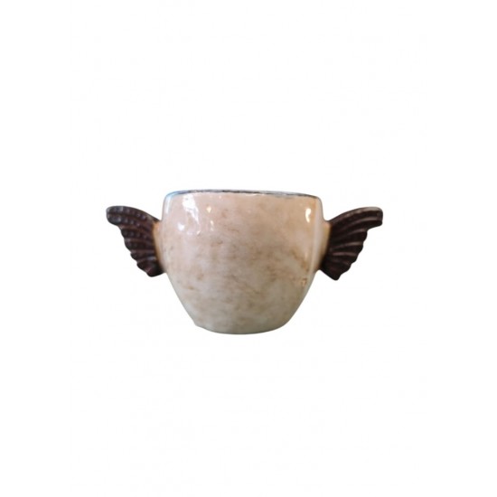 Handmade Espresso or Greek Coffee Cup with Wing-Shaped Handle