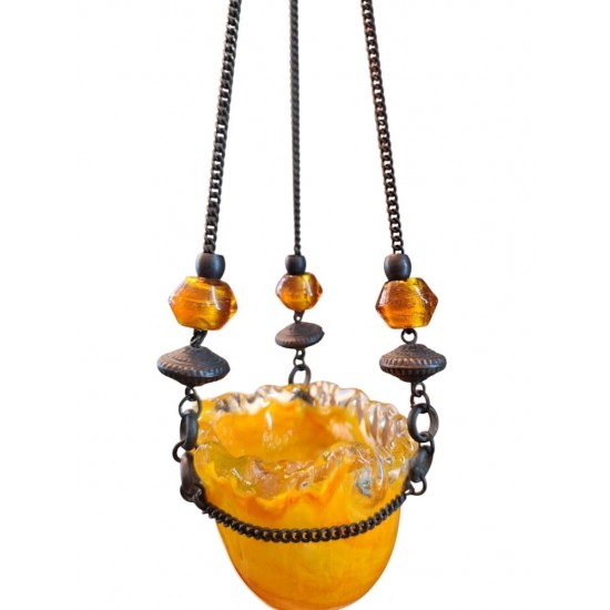 Candleholder Made of Hand-Blown Glass 