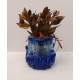 Hand blown glass,candle holder & vase,blue color