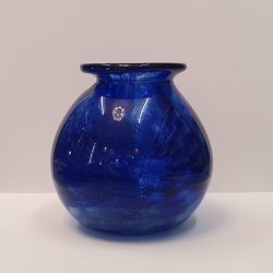Hand blown glass,vase in blue royal color