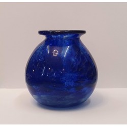 Hand blown glass,vase in blue royal color