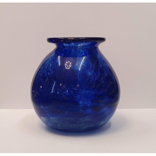 Hand blown glass,vase in blue royal color