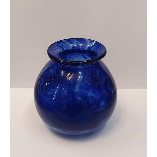 Hand blown glass,vase in blue royal color