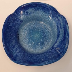 HANDCRAFTED BLOWN GLASS ASHTRAY BLUE COLOR