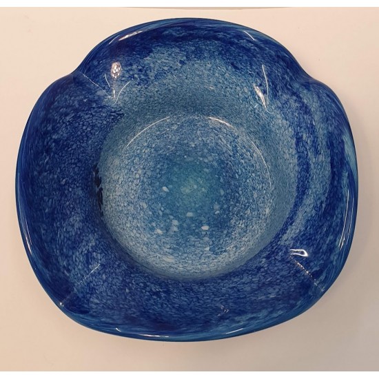 HANDCRAFTED BLOWN GLASS ASHTRAY BLUE COLOR