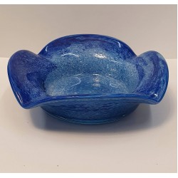 HANDCRAFTED BLOWN GLASS ASHTRAY BLUE COLOR