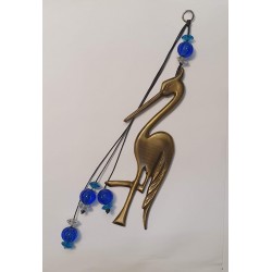 STORK CHARM BRONZE,SYMBOL FOR GOOD LUCK & FERTILITY