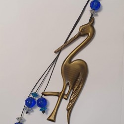 STORK CHARM BRONZE,SYMBOL FOR GOOD LUCK & FERTILITY