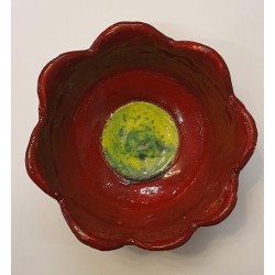 CERAMIC BOWL FLOWER HAND MADE UNIQE SAMOT