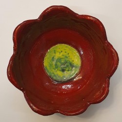 CERAMIC BOWL FLOWER HAND MADE UNIQE SAMOT