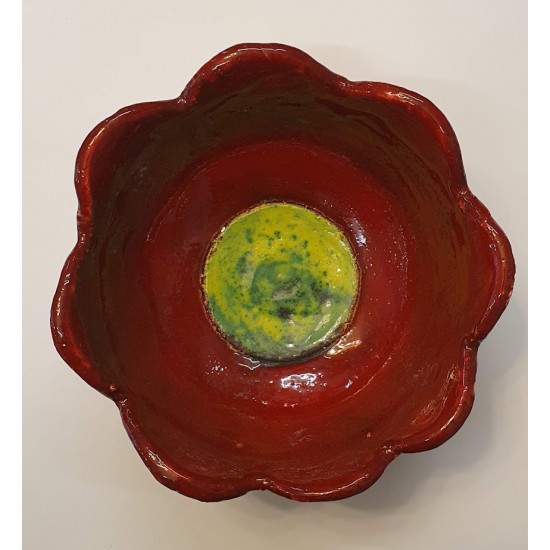 CERAMIC BOWL FLOWER HAND MADE UNIQE SAMOT